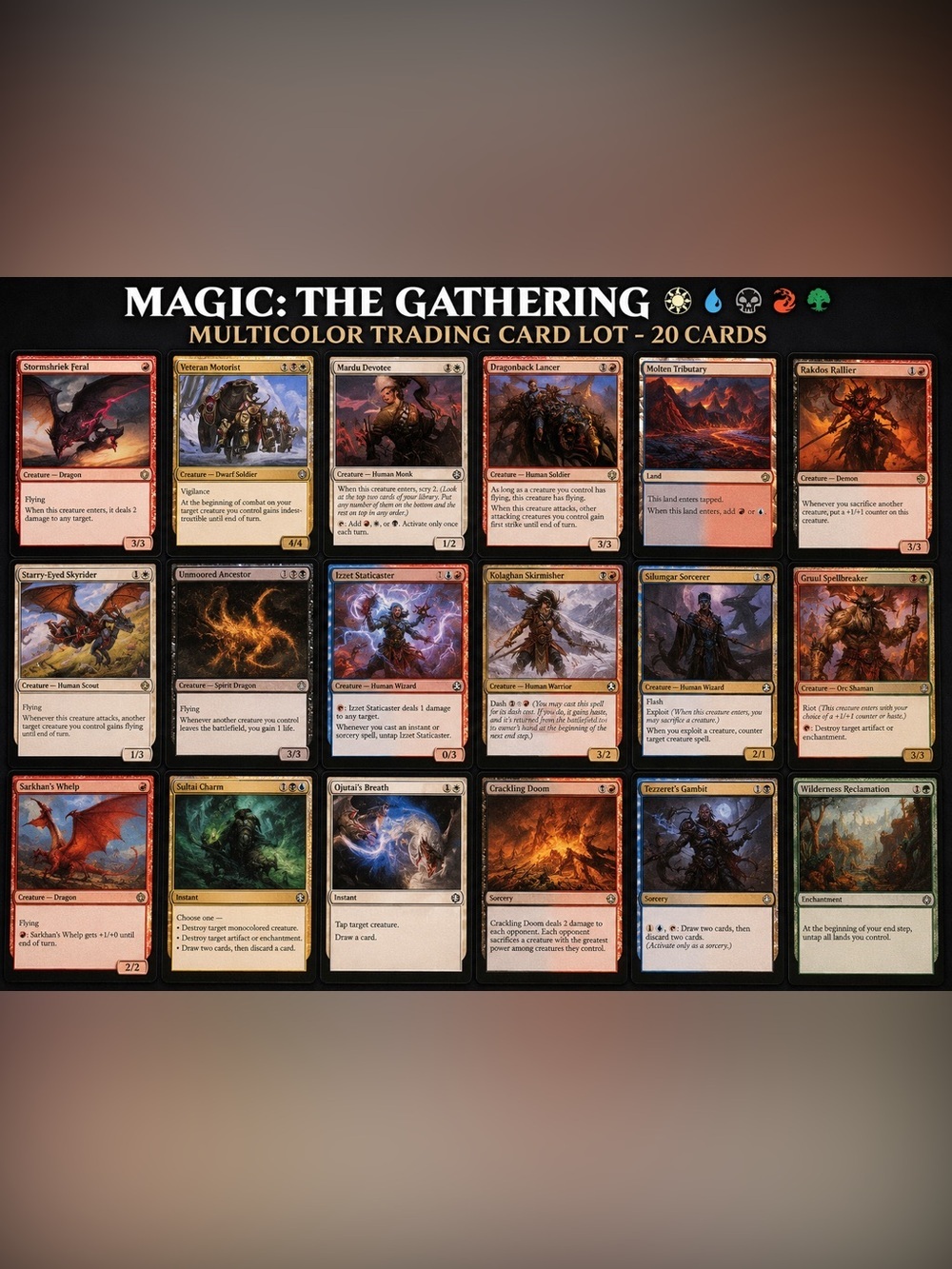 The magic gathering Multicolor Trading Card Lot - 20 Cards MTG 5